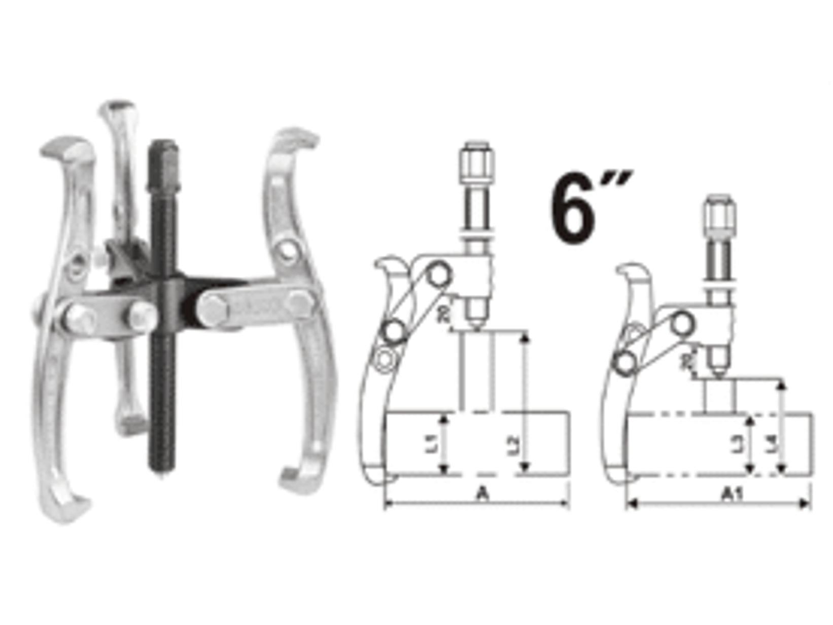 Extractor de rodamientos de 3 brazos de 6