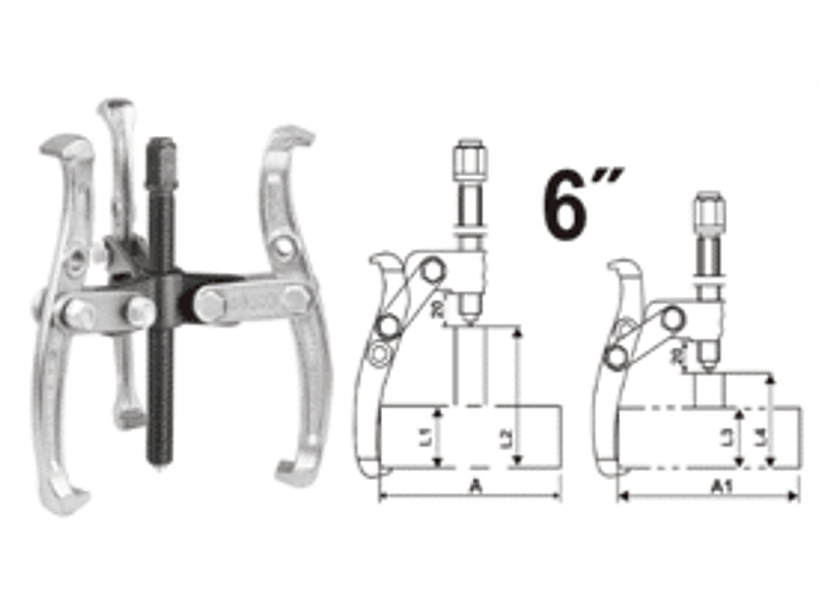 Extractor de rodamientos de 3 brazos de 6