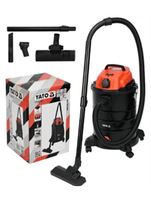 Aspirador de taller YATO con una potencia de 1400W y una potencia de aspiración de 18 kPa