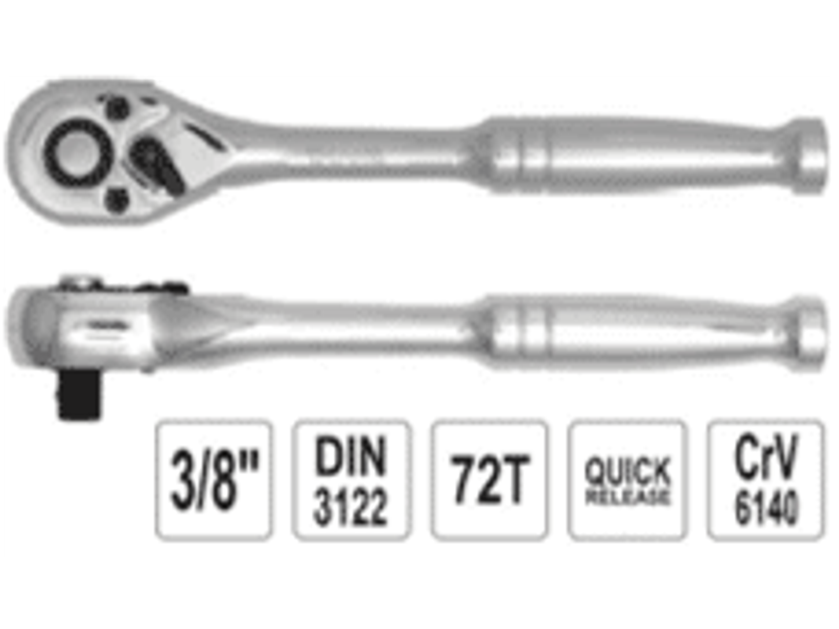 Llave chicharra reversible 3/8