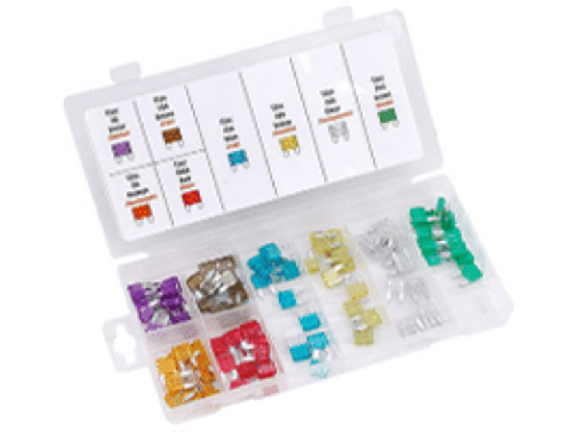 DISPLAY FUSIBLES MINI 96 PIEZAS Contenido 96 piezas - 12 unidades de 3 amp/ 5 amp/ 7