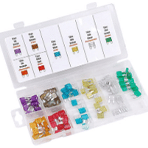 DISPLAY FUSIBLES MINI 96 PIEZAS Contenido 96 piezas - 12 unidades de 3 amp/ 5 amp/ 7