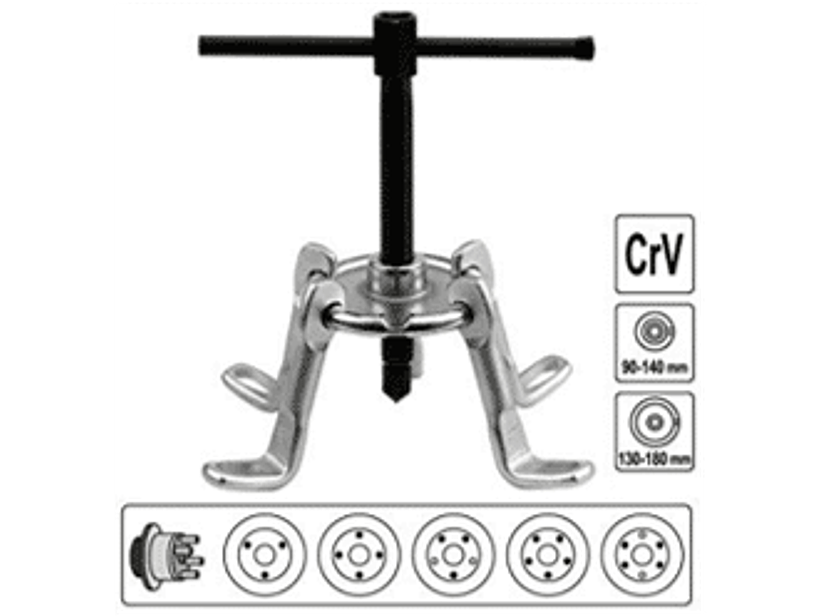 Extractor de discos y tambores de rueda