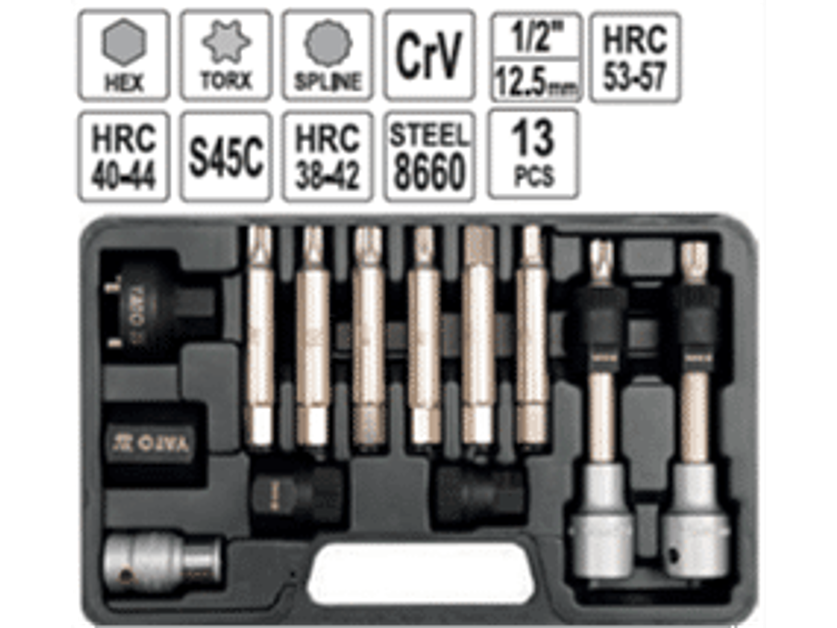 Juego de dados y puntas para alternador (13 piezas)