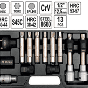 Juego de dados y puntas para alternador (13 piezas)