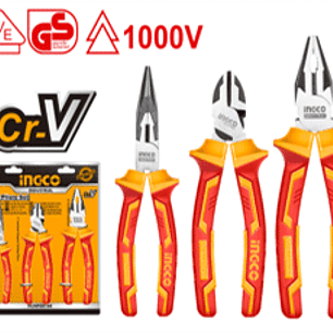 JUEGO DE 3 ALICATES AISLADOS 1000V INDUSTRIAL