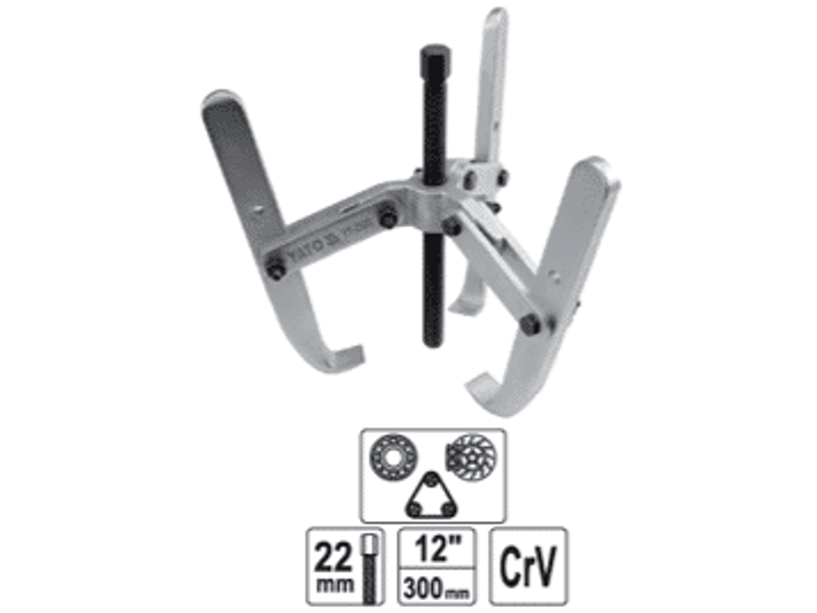 Extractor de rodamientos de 3 brazos de 12