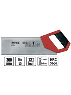 Serrucho Costilla 300 mm.para cortar madera y materiales a base de madera