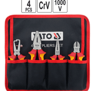 Estuche con alicates aislados, 1000 Volts. 4pzas.
