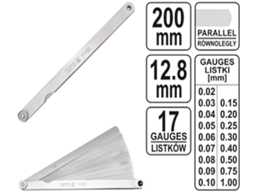 Feeler métrico de 17 hojas, 0