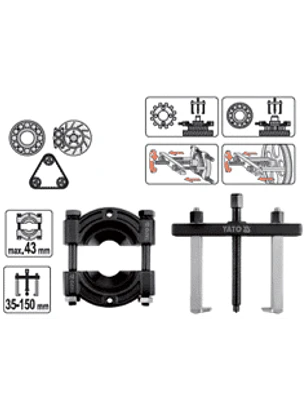 Set saca rodamientos , máximo 43 mm (35-150 mm