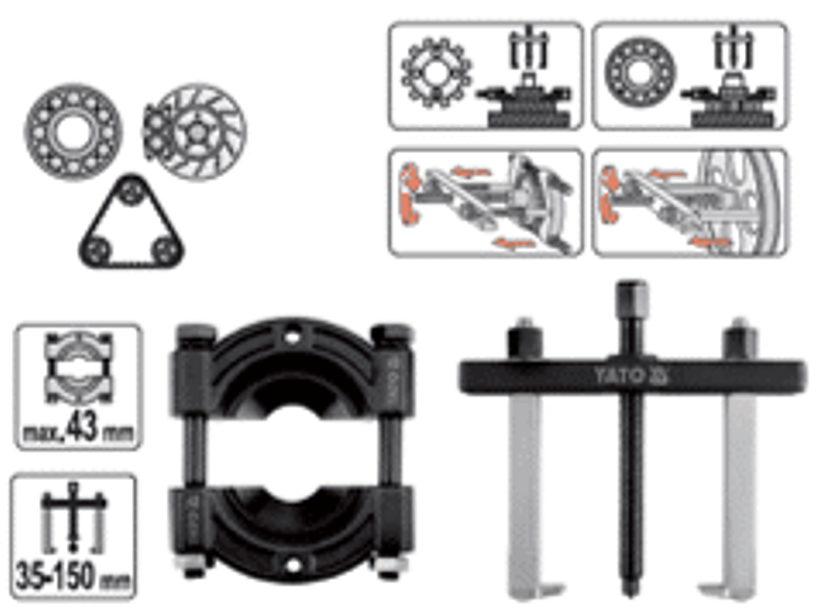 Set saca rodamientos , máximo 43 mm (35-150 mm