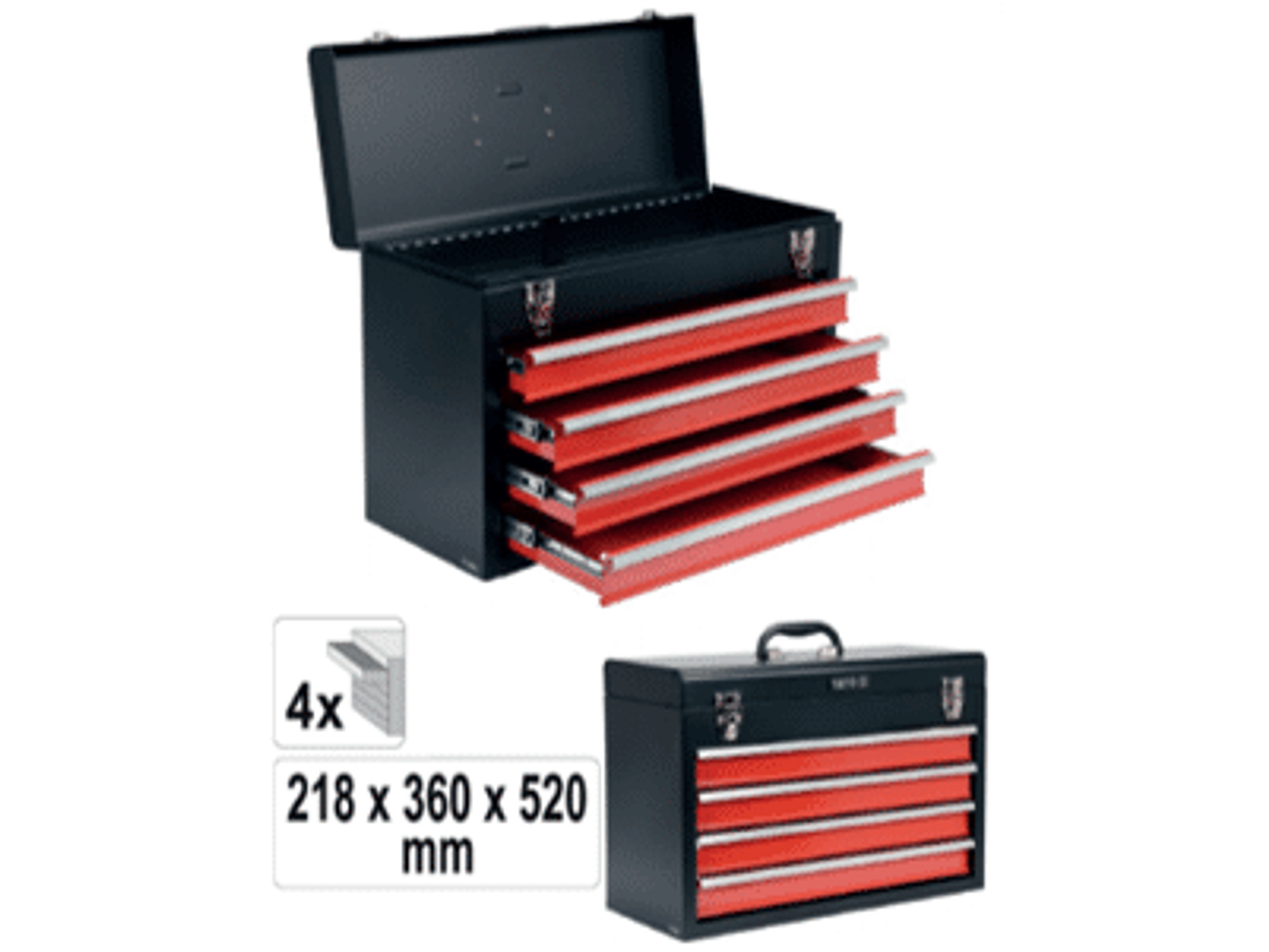 CAJA HERRAMIENTAS TIPO GABINETE PORTABLE 520 X 230 X 360 MM.