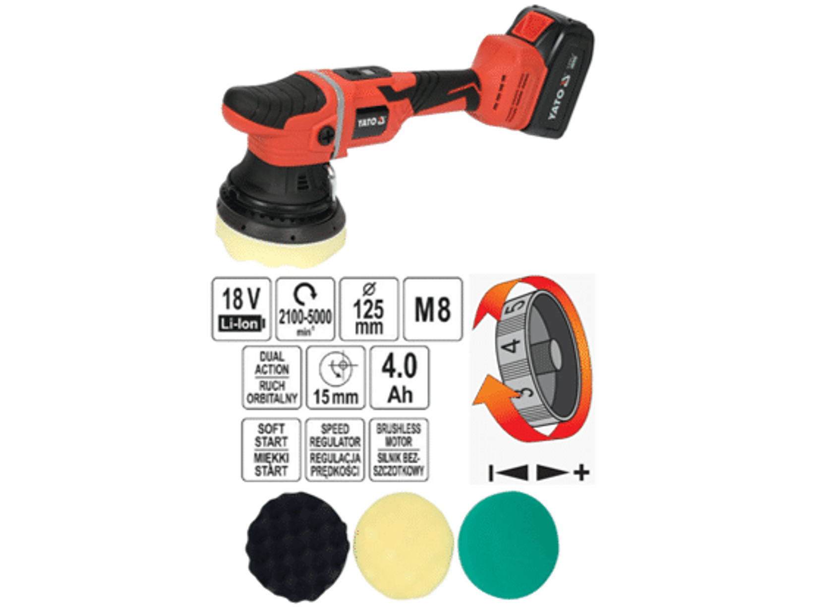 PULIDORA ORBITAL INALAMBRICA SIN CARBONES
