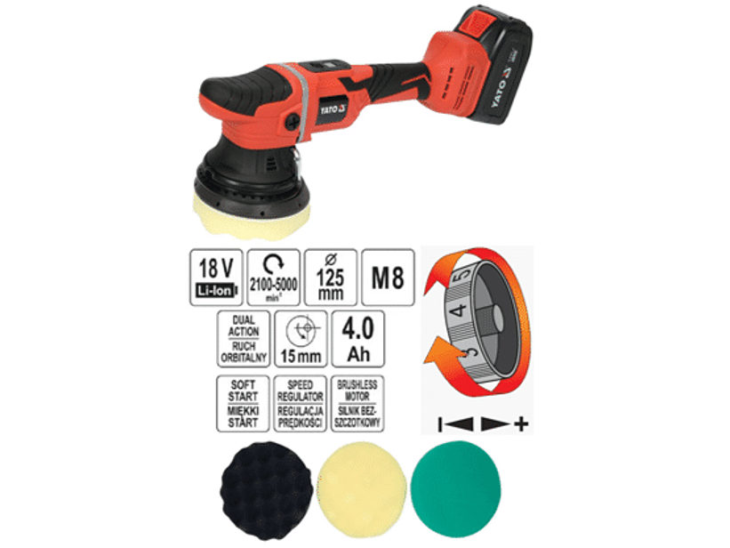 PULIDORA ORBITAL INALAMBRICA SIN CARBONES