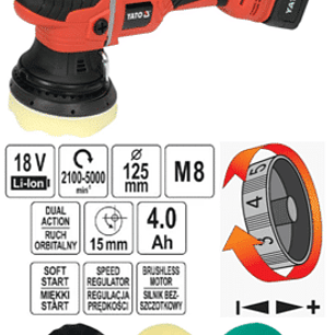 PULIDORA ORBITAL INALAMBRICA SIN CARBONES