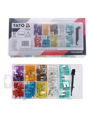 Display de 97 piezas: 96 fusibles estándar + gancho Tipo fusible: Fusible conector plano estándar Intensidad de corriente [A]: 3 (x12), 5 (x12), 7