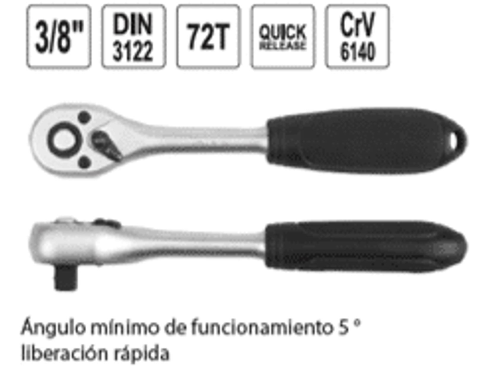Llave chicharra reversible 3/8