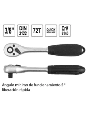 Llave chicharra reversible 3/8