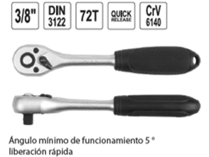 Llave chicharra reversible 3/8