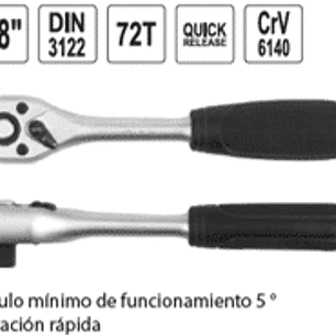 Llave chicharra reversible 3/8