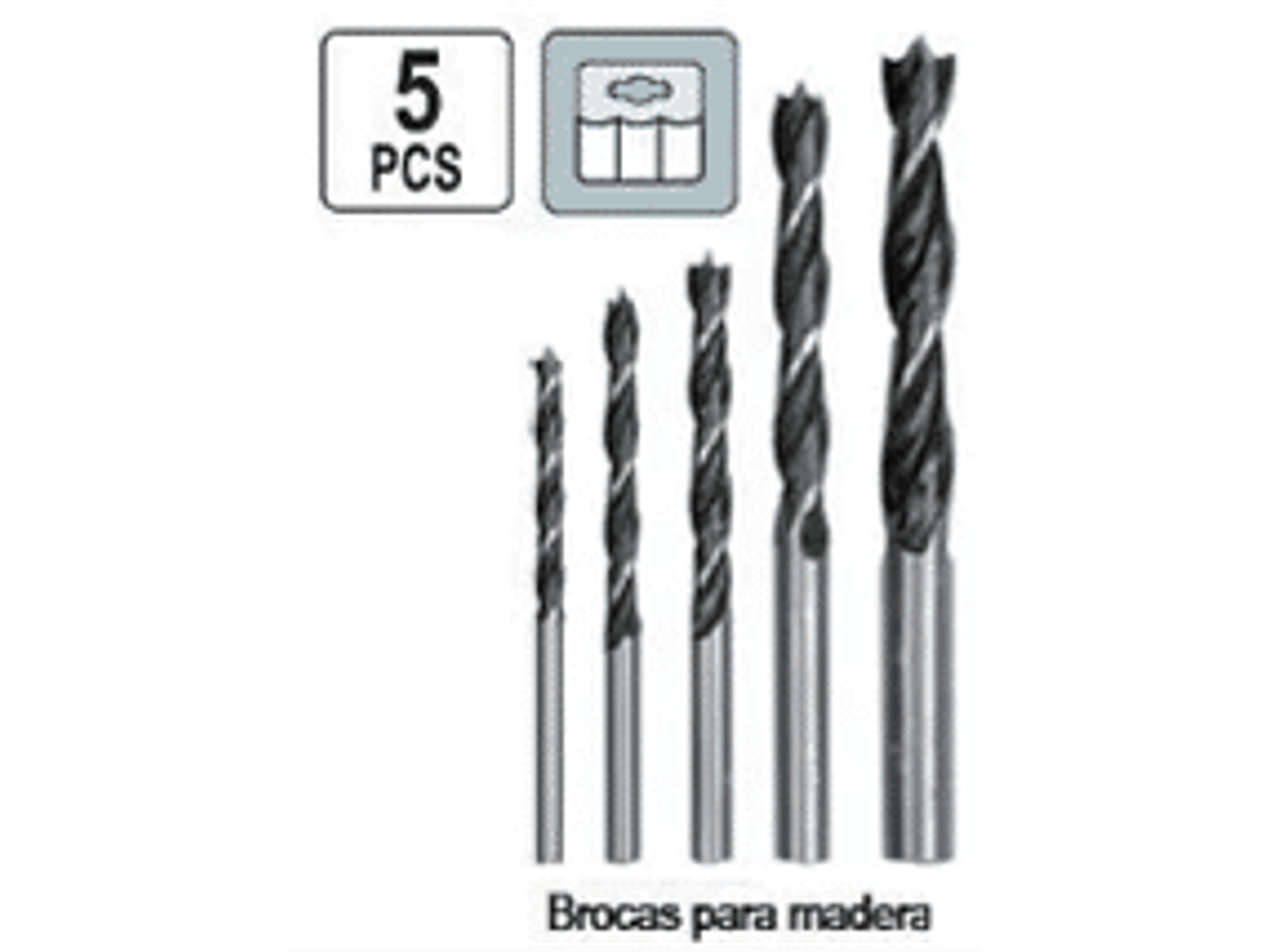 Set de 5 brocas para madera