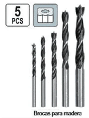 Set de 5 brocas para madera