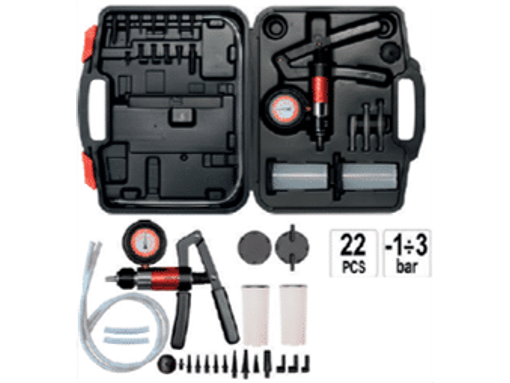 Kit con 22 piezas bomba de vacío con purgador de frenos