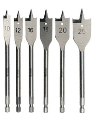 SET DE 6 BROCAS PLANAS PARA MADERA