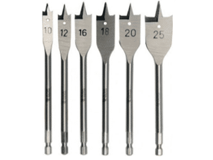 SET DE 6 BROCAS PLANAS PARA MADERA