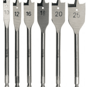 SET DE 6 BROCAS PLANAS PARA MADERA