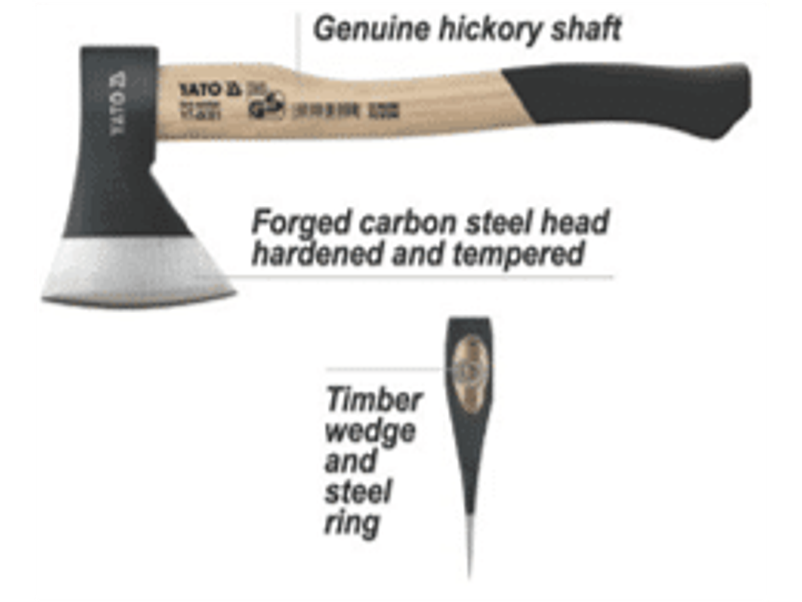 Hacha de mano, mango ergonómico de madera de nogal