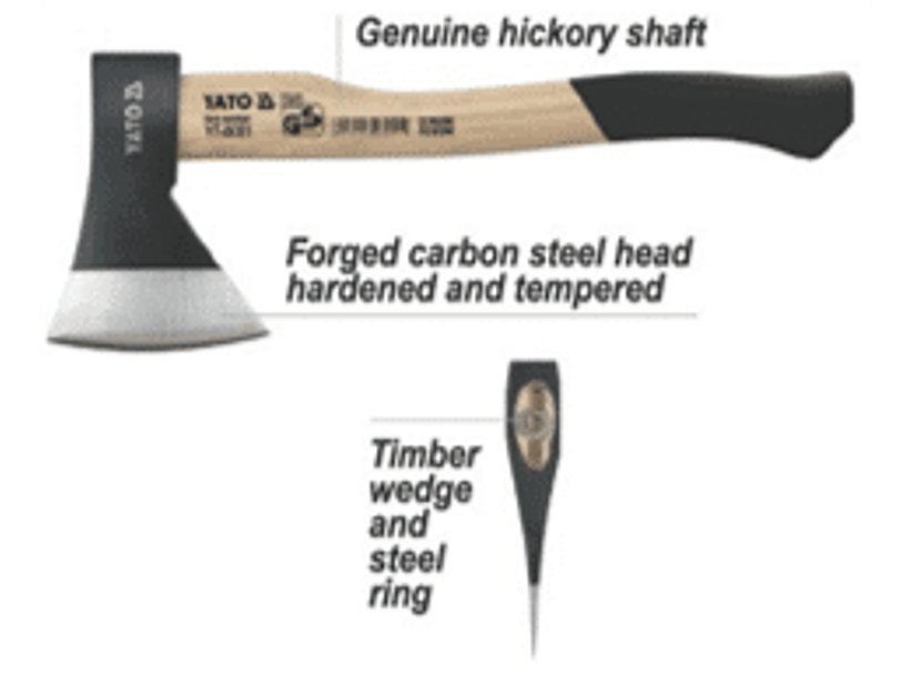 Hacha de mano, mango ergonómico de madera de nogal