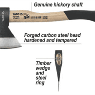 Hacha de mano, mango ergonómico de madera de nogal