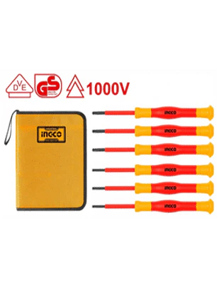 JUEGO DE DESTORNILLADOR DE PRECISION AISLADOS 1000V, 6 PIEZAS