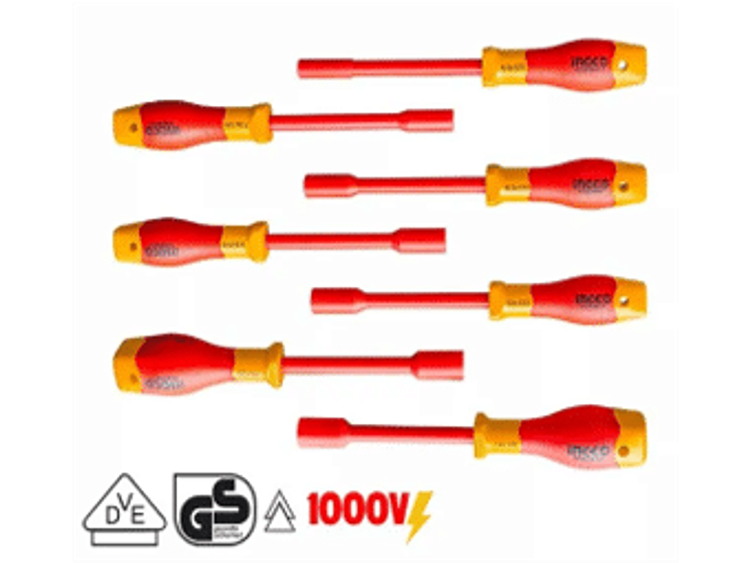 Juego de 7 destornilladores punta dado aislados 1000 Volts