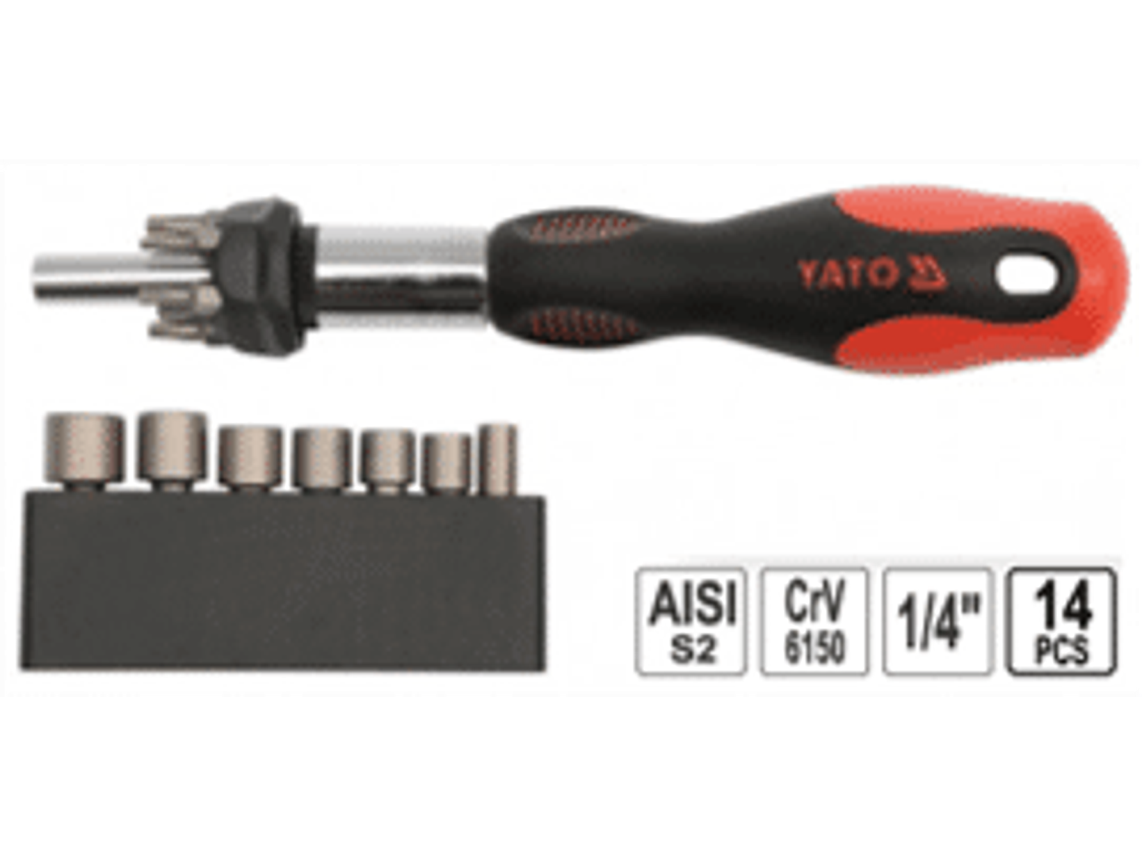 Juedo de destornillador con dado y puntas, 14 pzas