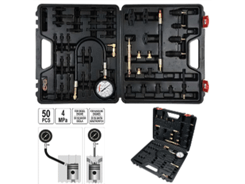 Compresímetro para motores diesel y gasolina. 50 piezas