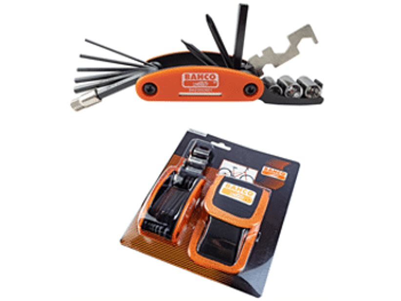 Juego especial de herramientas de bolsillo para bicicletas. Juego de herramienta con funda y con sujeción para la cintura