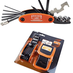 Juego especial de herramientas de bolsillo para bicicletas. Juego de herramienta con funda y con sujeción para la cintura