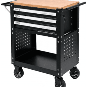 Carro de servicio metálico con 3 bandejas