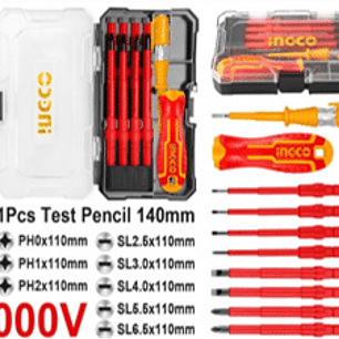 Juego de destornilladores 1000v aislados. Intercambiables 10 piezas.
