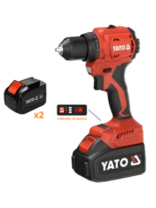 Taladro Inalámbrico, sin carbones, 45Nm 18V +2 Baterías 2AH + Cargador + Bolsa de Tela