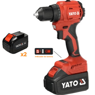 Taladro Inalámbrico, sin carbones, 45Nm 18V +2 Baterías 2AH + Cargador + Bolsa de Tela