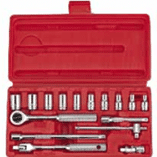 Juego de dados 1/4” en pulgadas, 16 piezas