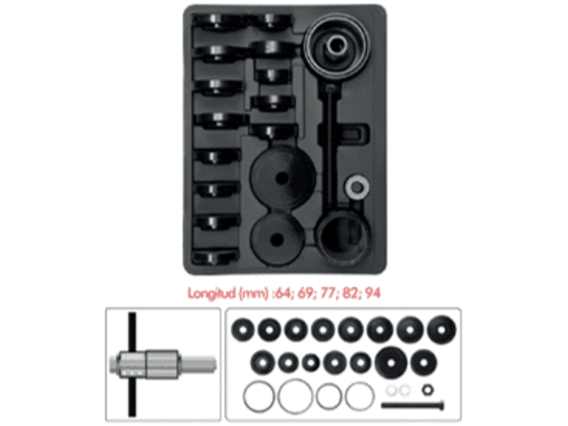 Juego para extraer rodamientos delanteros 23 piezas