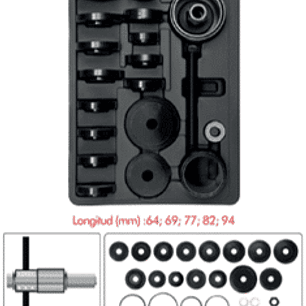 Juego para extraer rodamientos delanteros 23 piezas