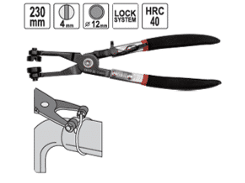 Alicate saca abrazaderas de manguera 230 mm