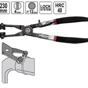 Alicate saca abrazaderas de manguera 230 mm