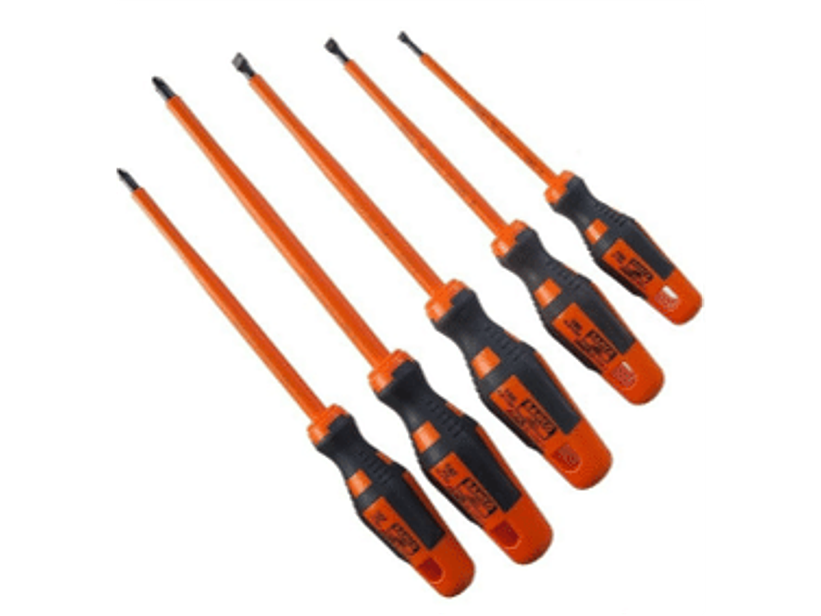 JUEGO DE DESTORNILLADORES AISLADOS PUNTAS PLANAS Y PHILLIPS 1